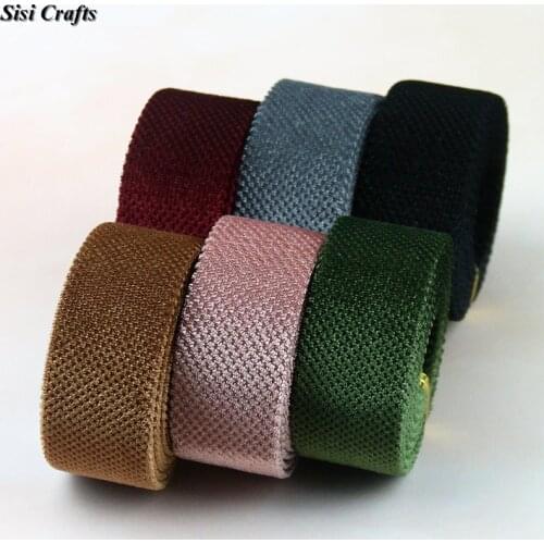 Sisi Crafts Tape 10 25 40mm Thick Dense Velvet Ribbon 25mm Lot for Craft Solid Fabric Bias DIY Garment Hair Bow Tie Collar Trim