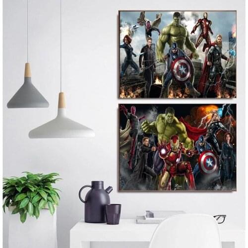 5D DIY Diamond Painting Marvel Avengers Cross Stitch Kits Full Drill Square Embroidery Mosaic Art of Rhinestones Home Decor Gift