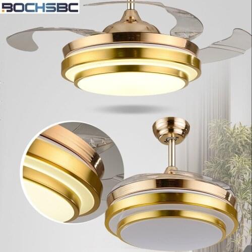 BOCHSBC Invisible Ceiling Fan Light Plastic Fan Lamp For Living Room Dining Room Bedroom Study Room Simple Modern LED Fan Lights