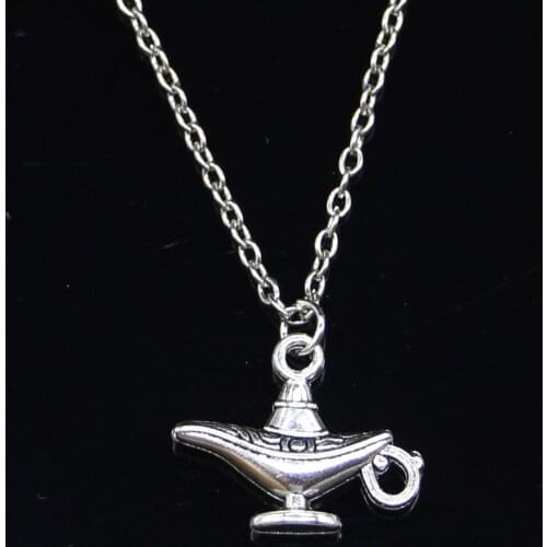 New Fashion Necklace 22x18mm aladdin magic lamp genie Pendants Short Long Women Men Colar Gift Jewelry Choker
