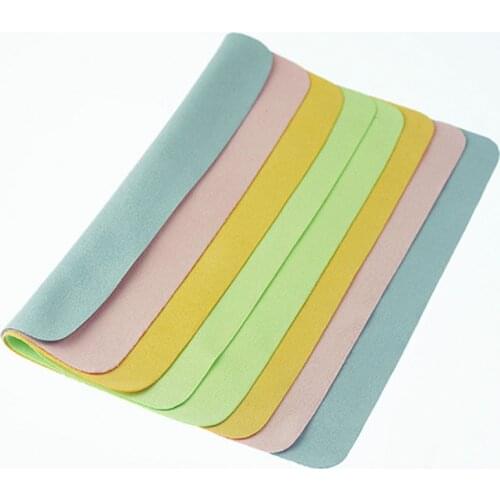 New 5Pcs Microfiber Glasses Cloths Camera Phone Computer Screen Multicolor Cleaning Cloth (Thickened Suede Cloth)