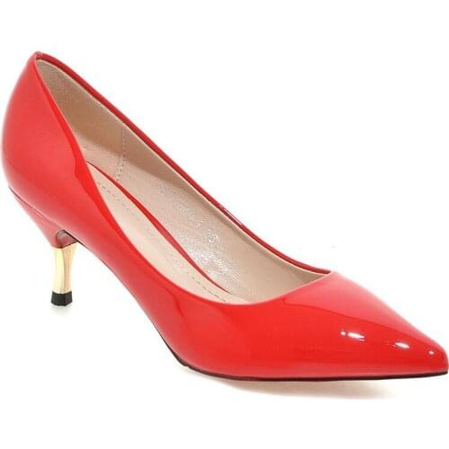 New age season sexy stilettos high with shallow pointed mouth size code 33 red bride shoes 19321-43
