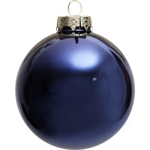 Promotion - 5PCS/PAK, Home Event Party Christmas Xmas Decoration Ornament 80mm Painted Nary Blue Glass Bauble Ball - Shiny