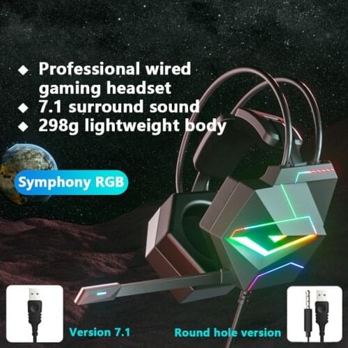 New product X20 professional wired gaming headphones Symphony RGB backlight HD microphone desktop laptop mobile phone headset