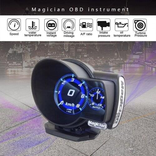 Profession Magician OBD2 F835 Head Up Display Car Digital Boost Gauge Voltage Speed Meter Water Temp Alarm Oil Auto F 835 OBD 2