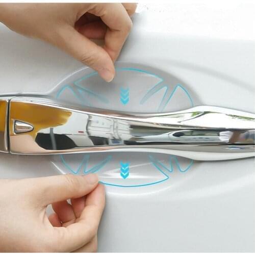 Car Transparent Handle Protection Film Sticker For w210 polo 9n renault kadjar astra k fiat panda vw caddy ssangyong actyon