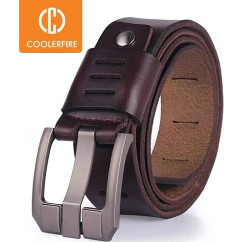 Cowhide genuine leather belts for men brand male pin buckle jeans cowboy Mens Belt Luxury Designer High Quality Leather belt men