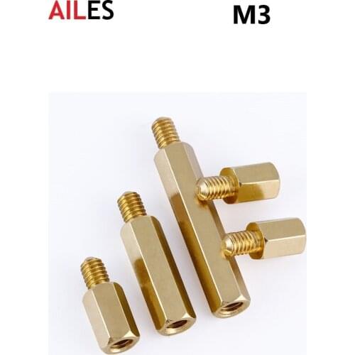 M3 Hex Brass Standoff Spacer Screw Pillar PCB Computer PC Motherboard Female Standoff Spacer 6mm Thread Length