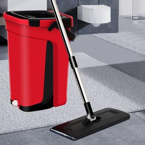 YOREDE Hand Free Wringing Mop With Bucket Floor Cleaning Microfiber Mop And Bucket Wet Or Dry Usage Household Cleaning Products