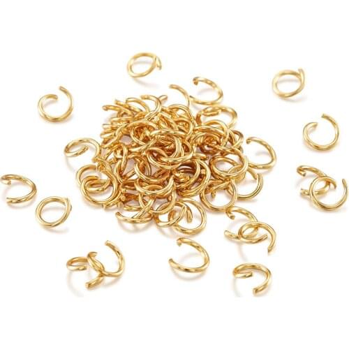 200pcs 304 Stainless Steel Jump Rings Golden Open Jump Rings Split Rings Connector for DIY Jewelry Findings Making F60