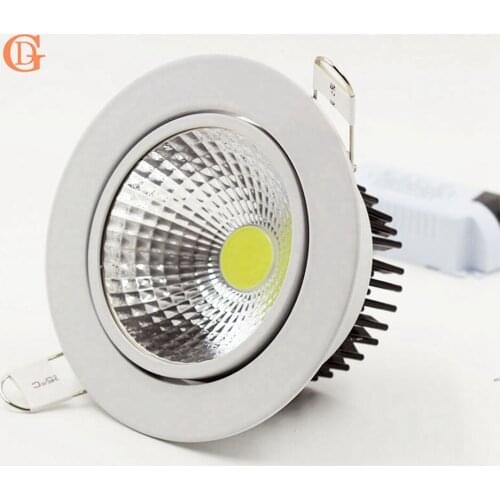 GD 1pc 3W 5W LED Recessed COB Downlight 7W 10W 12W 15W 20W 24W Spot LED DownLights Dimmable AC85-265V 220V 110V LED Spot light
