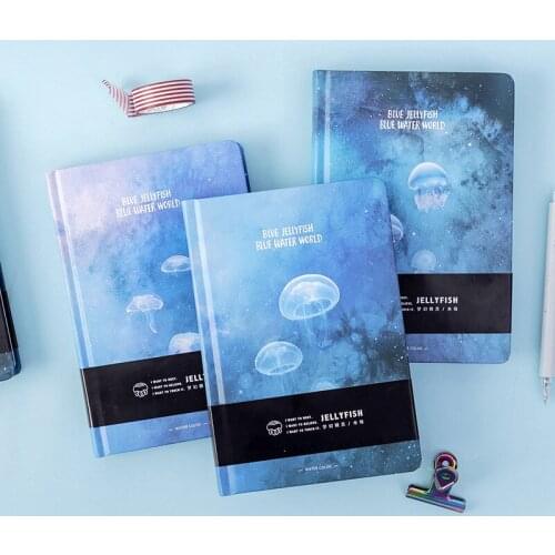 Creative Blue Jellyfish Notebook A5 Blank Color Art Drawing Papers Journal Hard Cover Note Book Korean Stationery Gifts