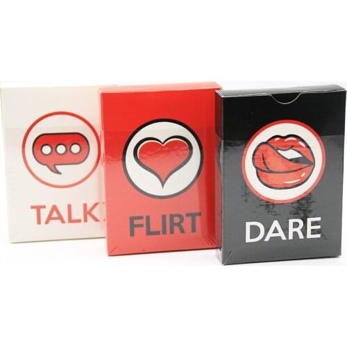 Fun Couple Romantic Card Game Game Deck Talk Or Flirt Or Dare Cards 3 Games Cards 3 Games In 1 Couple Cards Valentines Day Gift
