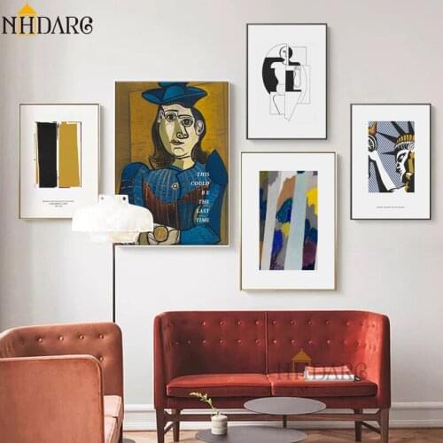 Vintage Vogue Fashion Abstract Picasso Posters And Prints Canvas Painting Art Wall Pictures for Living Room Home Decoration