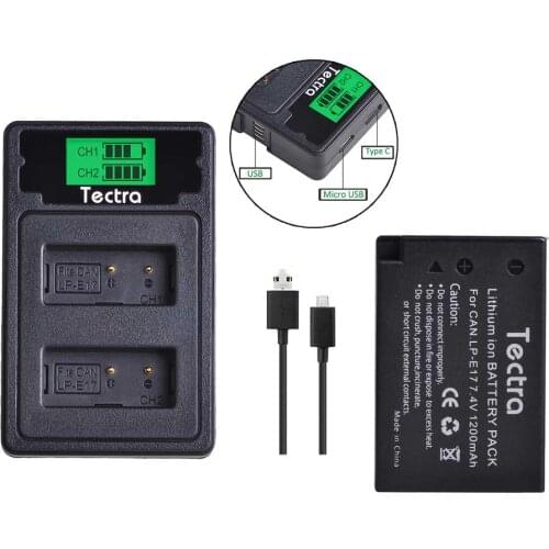 1Pcs LPE17 LP E17 LP-E17 Battery+LCD USB Type C Charger for Canon EOS 200D M3 M6 750D 760D T6i T6s 800D 8000D Kiss X8i Cameras