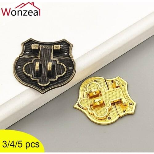 Box Latch Hasp Antique Bronze Old Chinese Lock Heart Clasp w/Screws Jewelry Case Decoration Padlock Hardware Zinc Alloy