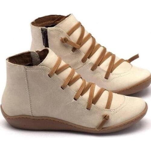 Womens 2021 British Style Martin Boots Ladies Plus Size High Top All-match Short Boots Casual Womens Boots