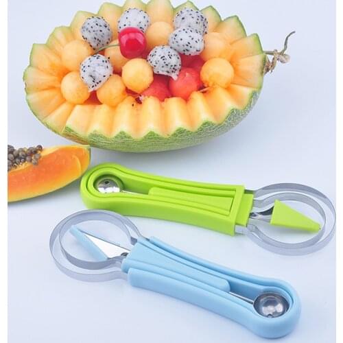 1Pc New 4 In 1 Melon Baller Scoop Stainless Steel Watermelon Cutter Fruit Carving Tool Set for Fruit Slicer Dig Pulp Separator