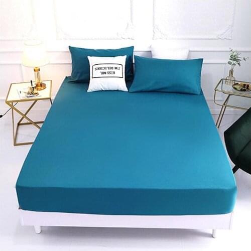 1PCS Classic High Quality Bed Sheets with Elastic Band with Size 153*203cm 100% Polyeste Solid Color Mattress Cover