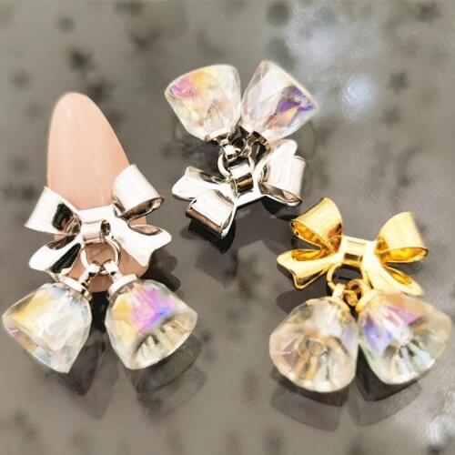 1pcs/bag Korea Glitter Luxury Zircon Nail Parts 3D Nail Art Accessories Bride Alloy Charm Jewelry DIY Nail Deco Supplies