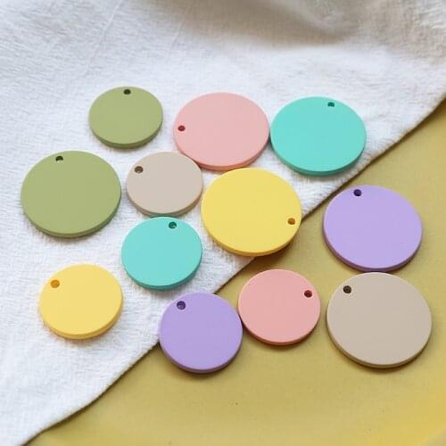 10pcs Fashion Vintage Earrings For Women resin spray paint candy color round disc pendant diy jewelry accessories materials