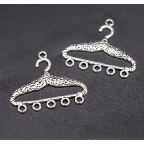 10pcs Silver Plated Hanger Porous Metal Connectors DIY Charms Hip Hop Earring Bracelet Jewelry Crafts Making 35*30mm P622