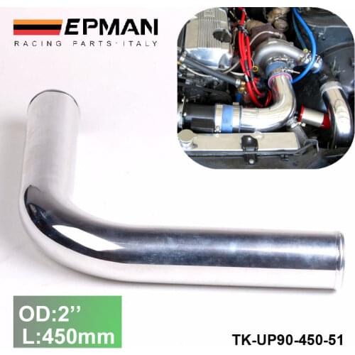2pcs/unit 51mm 2" 90 Degree Aluminum Turbo Intercooler Pipe Tube piping L:450mm For BMW E36 Z3/318I/IC/IS EP-UP90-450-51