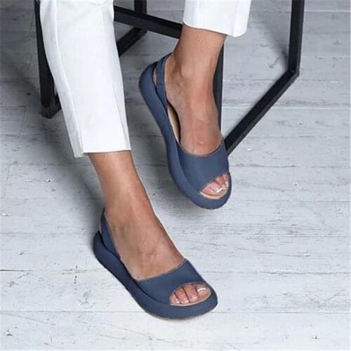 Women Sandals 2021 Summer Closed Toe Fish Mouth Sandals Ladies Plus Size Platform Sandals Women Soft Bottom Beach Muje
