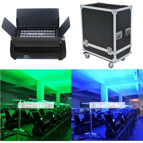 2pcs+Flycase) 48x10w rgbw 4in1 led flood light outdoot ip65 led city color rgbw dmx led wall wash lyre waterproof