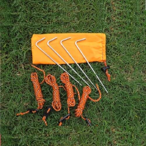 4pcs Floor nails Windproof Rope Tent Pegs Hiking Camping Accessories Used Fixed for Outdoor Tent Floor Heaters for Tents