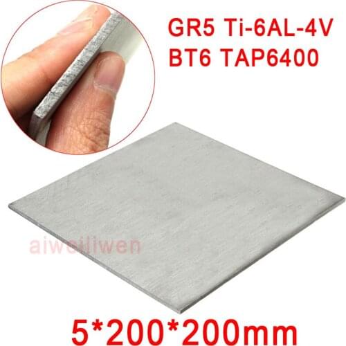 5mm 200x200mm Grade 5 gr5 titanium Ti-6AL-4V plate titanium alloy sheet BT6 TAP6400 Special for ultrasonic medical treatment
