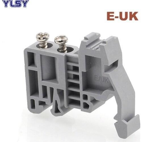 5Pcs E-UK Terminal Block Fixed Part Wire Cable Connector Plug C45 Din Guide Rail Fastening Seat Morsettiera Bornier End Stopper