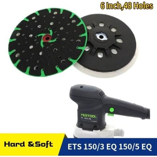 6 Inch(150mm) 17/48-Hole Dust-Free Back-up Sanding Pad for 6" Hook & Loop Sanding Discs For FESTOOL Sander Grinder 150/3 EQ