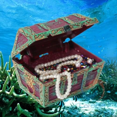 Aquarium Fish Tank Ornament Air Treasure Chest Water Spectra Bubble Decor