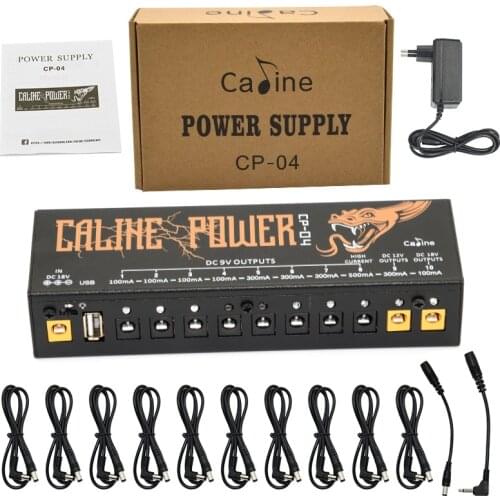 Caline Cp-04 Guitar Pedal Power Supply 10 Isolated Output Power Tuner Short Circuit /Overcurrent Protection Guitar Effect Power