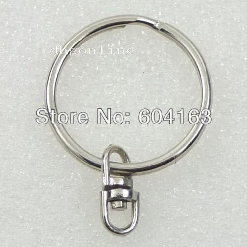 100 PCS Key Chains with Swivel Connectors Key Ring keyring for buckle Snap 1" 25mm Nickle