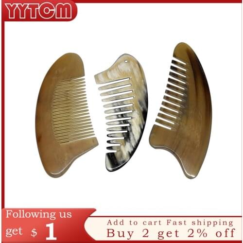 Pure Horn Comb Genuine Natural Qnti-static Hair Loss Household Massage Comb Non-plastic gua sha comb