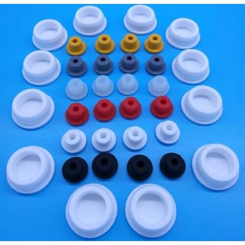 Bore 15-48.5mm Round Silicone Rubber Seal Hole Plug Blanking End Caps Seal T Type Stopper Black/White/Red/Yellow/Gray/Green/Blue