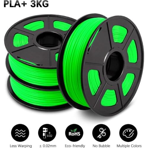 GOHIGH 3 Rolls PLA PLUS Filament 3D Printer Filament 1.75MM Pollution-free Material for 3D Printer