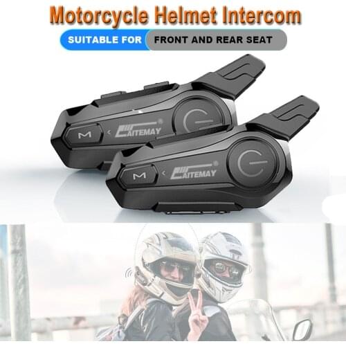 Moto Helmet Headset Intercom Bluetooth-compatible Wireless Interphone Handsfree Intercomunicador Motorcycle Earphone For 2 Rider