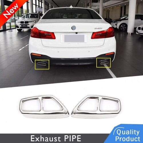 For BMW 5 Series G30 2018 2019 Stainless Steel Chrome Car Exhaust Pipe Cover Trim Accessories