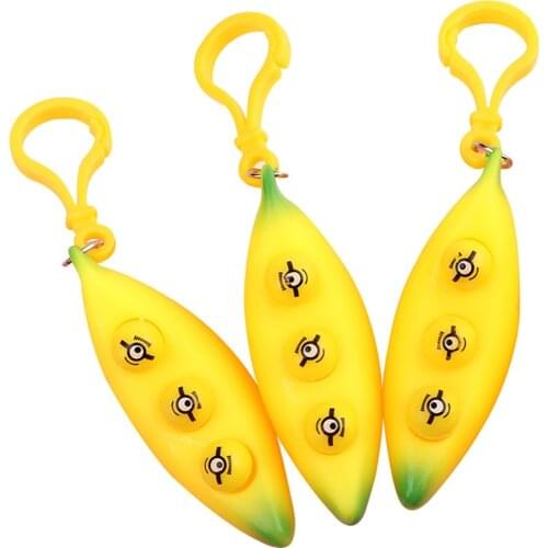 Fidget Toys Banana Squeeze Sensory Autism Relief Stress Keychain Kids Toys With Light Suitable For Hand Grip Antistress Dimple