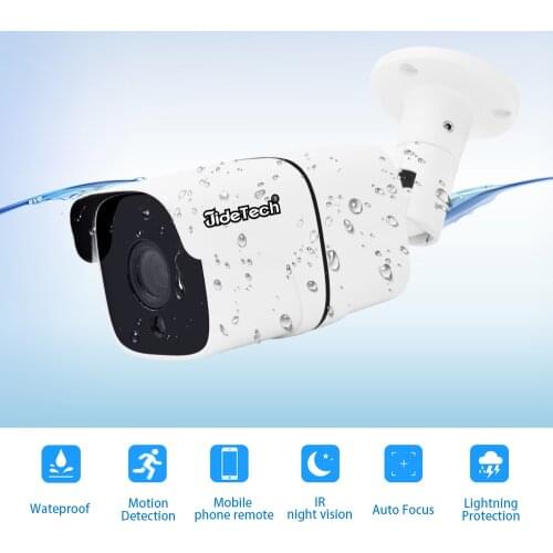 JideTech High Quality Outdoor MP Waterproof 1080p Bullet POE Wired Wifi IP Night Vision CCTV Camera Stock IP Camera 2021 New