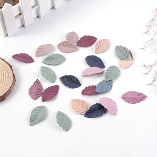 50Pcs/lot 3.5cmNew Autumn Color Leaves Artificial Flower DIY Handmade Wreath Scrapbook Wedding Home Decoration Gift Fake Flower