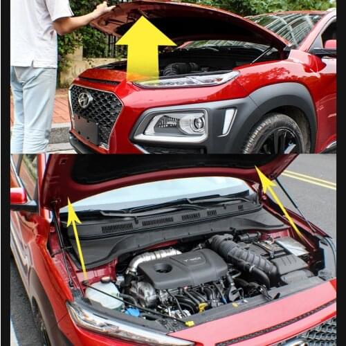 JY 2PCS Hood Damper Lift Strut Support Rod Hydraulic Hood Jackstay Car Accessories For Hyundai Kona 2017 2018