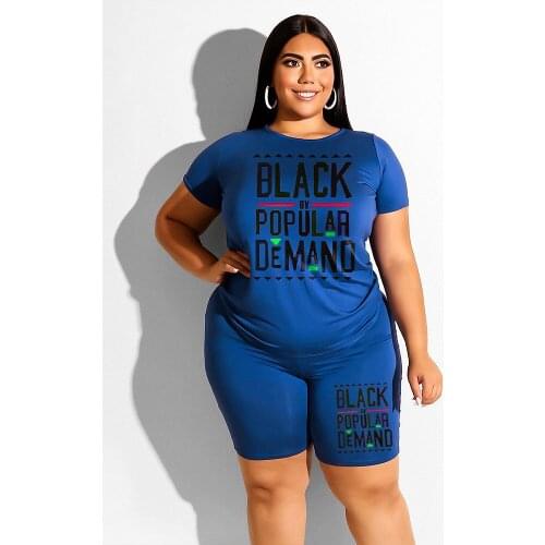 2 Piece Sets Womens Outfits Plus Size 2XL 3XL 4XL XXXXL Two Piece T Shirt and Short Matching Set Casual Summer Clothes Conjunto