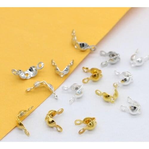 200p Connector Clasp Fitting 4*7mm Ball Chain Calotte End necklace Tip Crimps Beads Connector Components For DIY Jewelry Making
