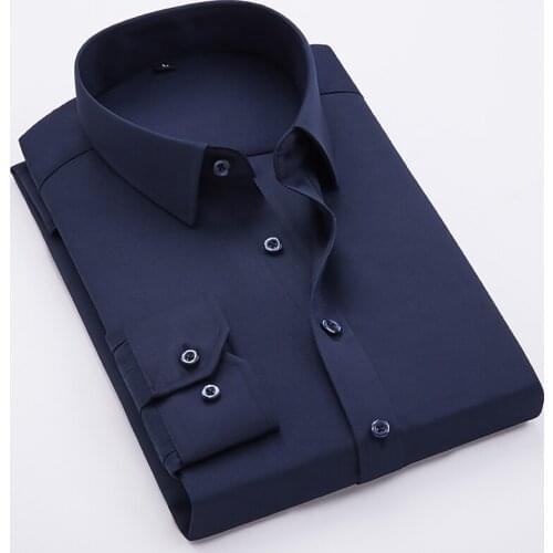Mens Shirts long sleeve men shirt formal Business Dress New Arrival Office Men classical slim fit shirt wear Solid tuxedo shirt