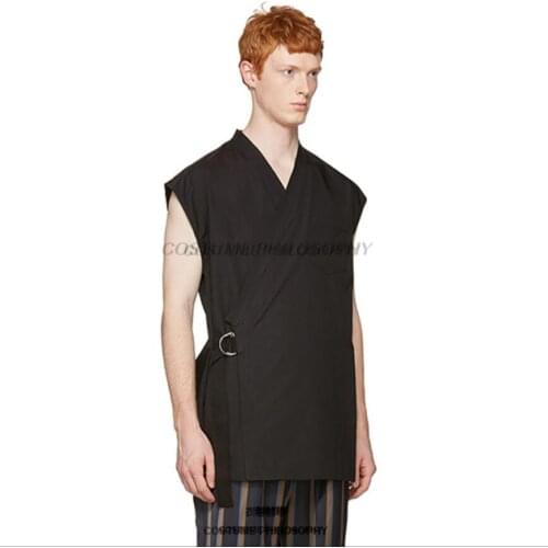 S-6xl New Summer New Men Clothing Hair Stylist Personality Tank Tops Nightclub Bar Dj Ds Vests Stage Singer Plus Size Costumes