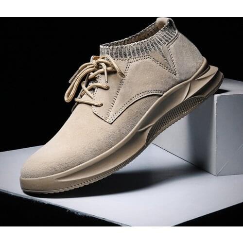 QWEDF Mens Casual Shoes Cotton Spring Autumn Lace-up Shoes Men High Style Youth Ankle Shoes Top Fashion Zapatos Hombre X6-33